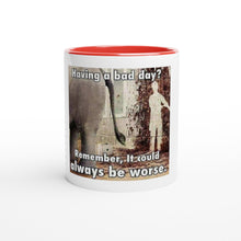 Prenesite sliku u preglednik galerije, Bel keramičen vršek za kavo Bad day