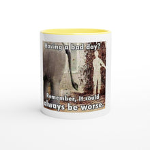 Prenesite sliku u preglednik galerije, Bel keramičen vršek za kavo Bad day