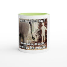 Prenesite sliku u preglednik galerije, Bel keramičen vršek za kavo Bad day