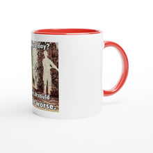 Prenesite sliku u preglednik galerije, Bel keramičen vršek za kavo Bad day