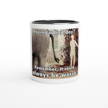 Prenesite sliku u preglednik galerije, Bel keramičen vršek za kavo Bad day