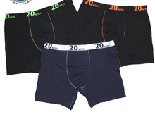 Prenesite sliku u preglednik galerije, Elastično donje rublje za punije Bokserice 3 komada 20nodi 948 crno plave 3XL do 7XL