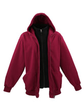 Prenesite sliku u preglednik galerije, ZIMSKI HOODIE 'DVA U JEDNOM' bordo crna LV-109 3XL do 7XL - zimska posezonska cena