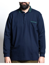 Prenesite sliku u preglednik galerije, Novo - Polo majica dugih rukava za krupnije stasove Maxfort 44351 plava 2xl do 8xl
