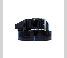 Prenesite sliku u preglednik galerije, Novo - KOŽNI REMEN ZA HLAČE MAXFORT Vernice Polirana koža 130 cm do 190 cm crno-plava
