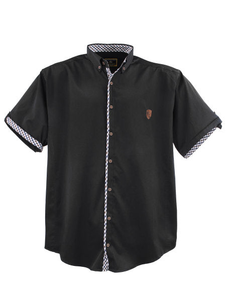 BLACK MEN'S SHORT SLEEVE SHIRT LV-9003A 3XL 7XL 