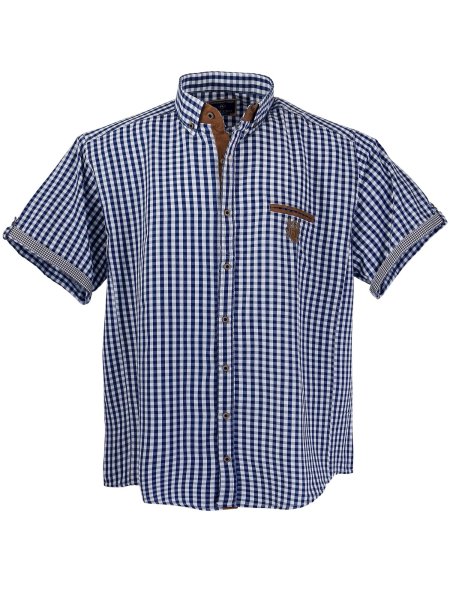 MEN'S SHIRT with short sleeves LV-1129 blue check 7XL 