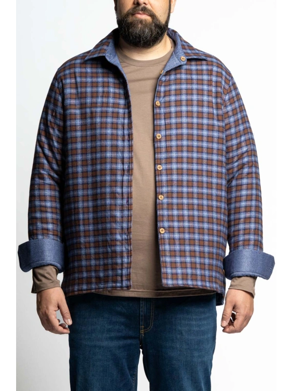 Uskoro - Dvostrana jakna za punije u izgledu košulje Maxfot Illinois 2XL- 7XL