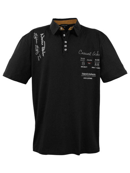 BLACK POLO SHIRT with short sleeves LV-610 6xl 7xl 